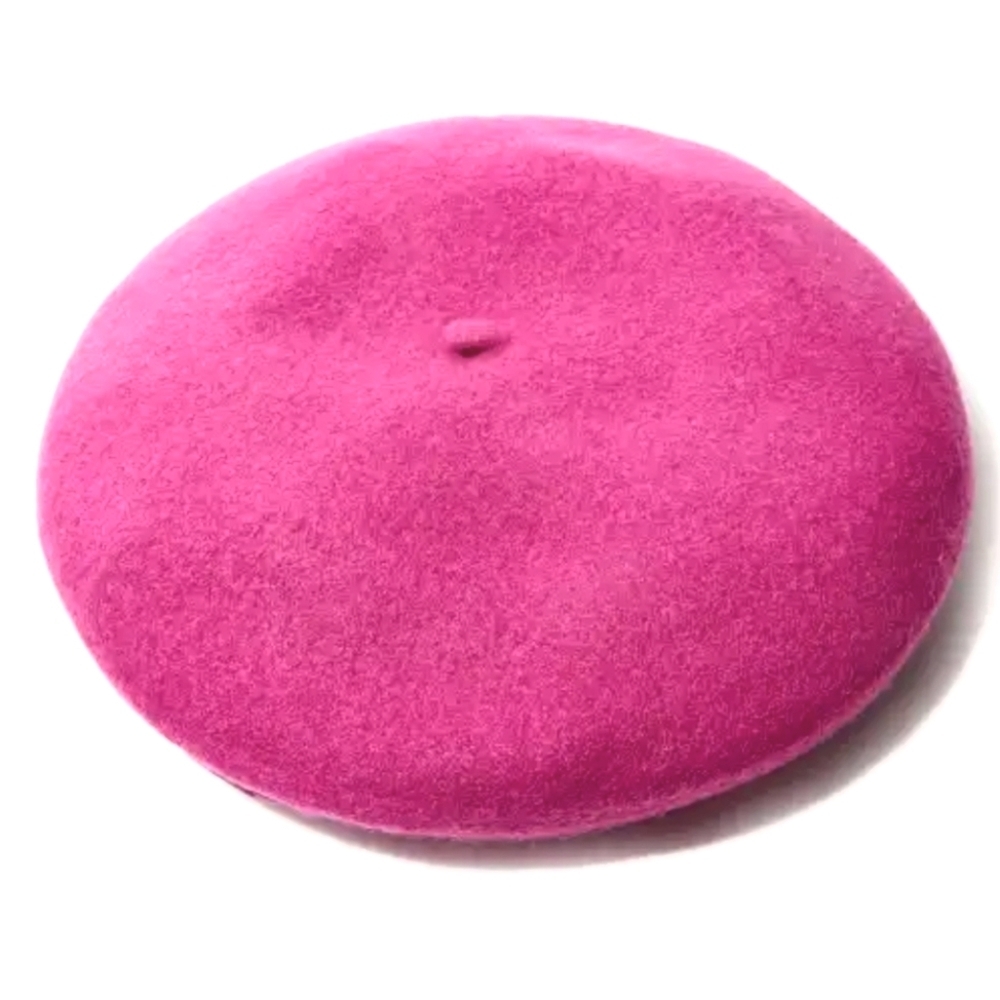 Lele Sadoughi Wool Felt Beret Dahlia Hot Pink Fuschia NWT
